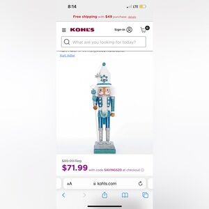 Kurt Adler's Hollywood Nutcracker
Wintry turquoise and white colors